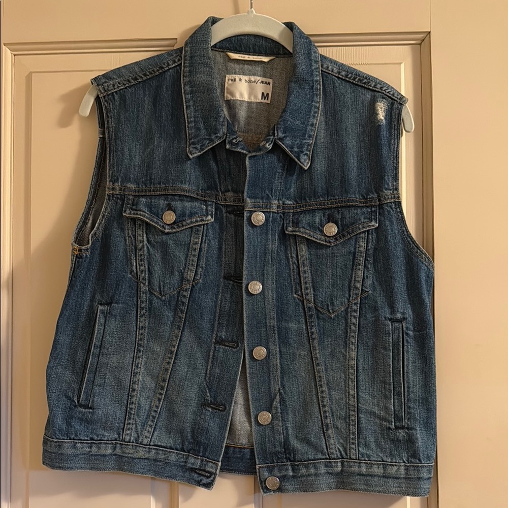 Rag & Bone Classic Blue Denim Vest